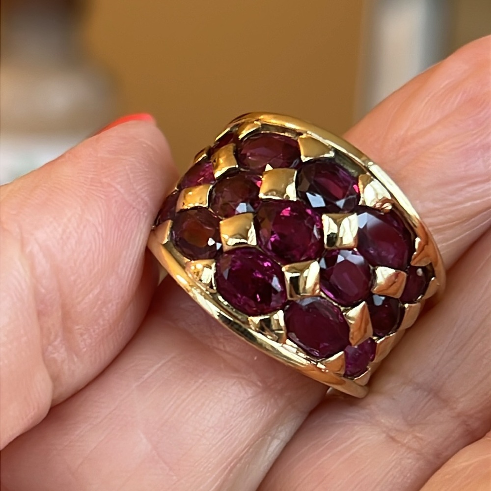 18k gold l Sapphire snd ruby band - Picture 3 of 11